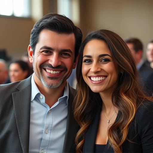 Foto de Rafael Mendes e Isabela Santos, fundadores da Eloquência Brasileira, sorrindo em um evento de oratória.