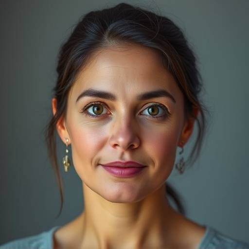 Retrato de Isabela Santos, Diretora de Treinamento da Eloquência Brasileira, com um olhar expressivo.